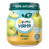 Пюре ФрутоНяня из яблок 100 г с 4+ месяцев