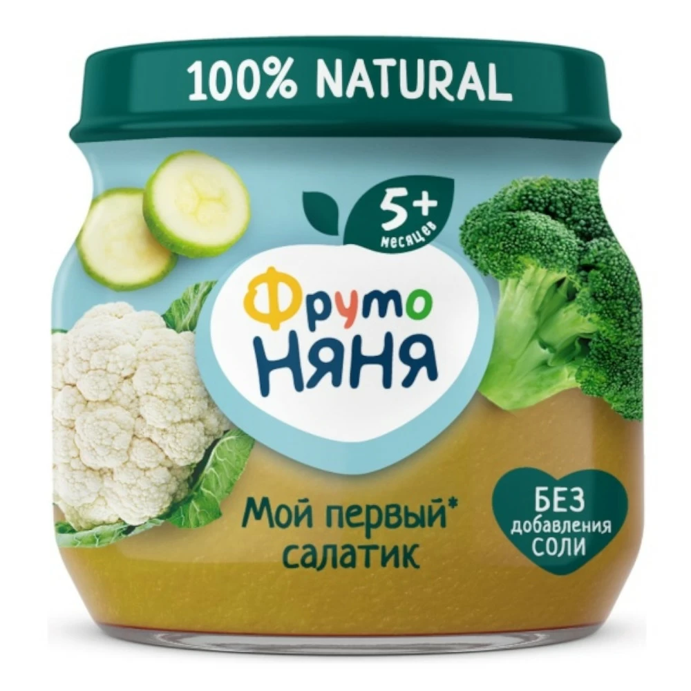 Пюре ФрутоНяня Мой первый салатик 80 г с 5 месяцев Пюре ФрутоНяня Мой первый салатик 80 г с 5 месяцев