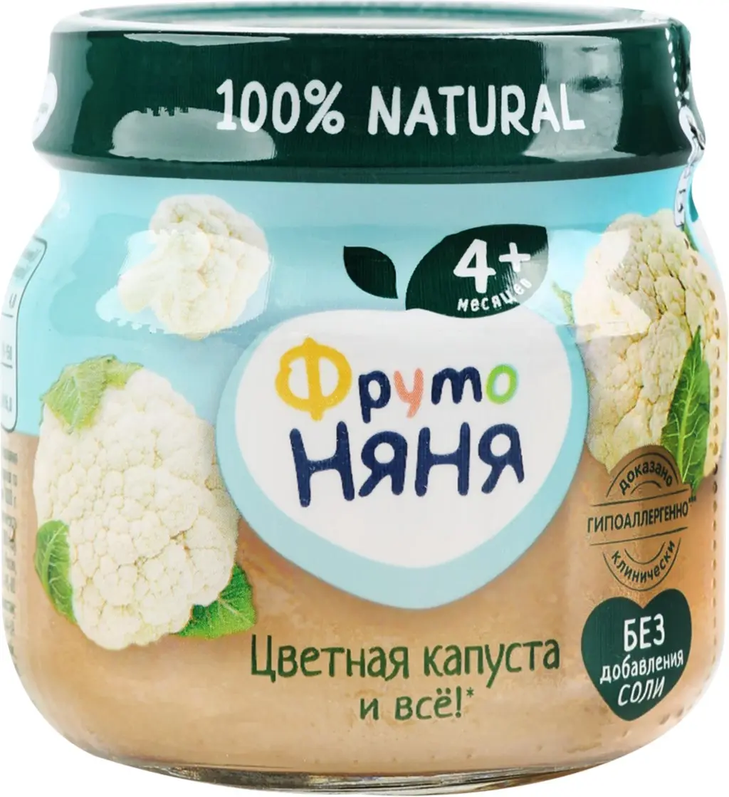Пюре ФрутоНяня из цветной капусты 80 г с 4 месяцев Пюре ФрутоНяня из цветной капусты 80 г с 4 месяцев