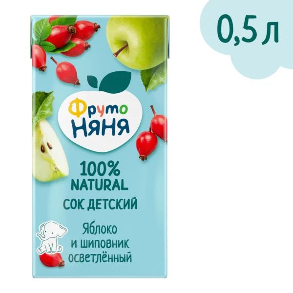 Сок ФрутоНяня из яблок и шиповника 0,5 л от 3 лет Сок ФрутоНяня из яблок и шиповника 0,5 л от 3 лет