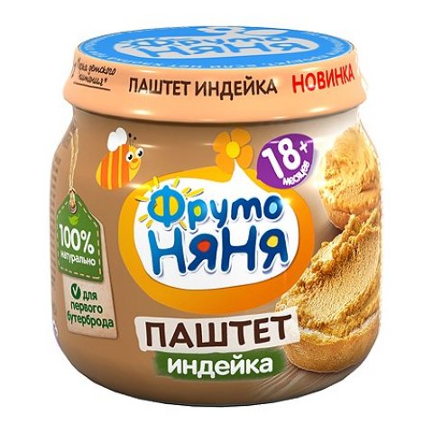 Паштет ФрутоНяня индейка-печень 80г с 18 месяцев Паштет ФрутоНяня индейка-печень 80г с 18 месяцев
