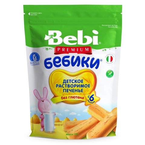 Печенье Bebi Premium Бебики без глютена 170г с 6 месяцев Печенье Bebi Premium Бебики без глютена 170г с 6 месяцев