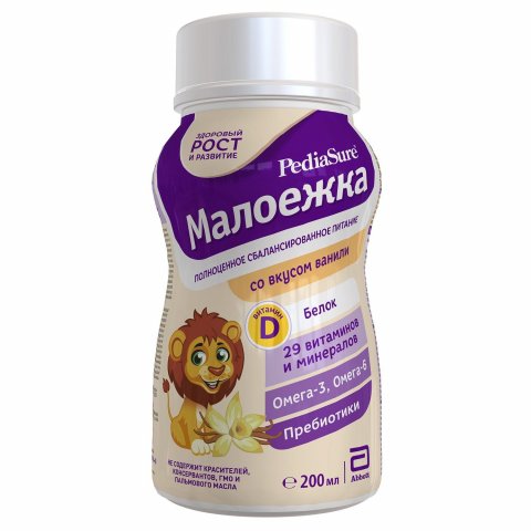 Питание PediaSure Малоежка ваниль 200мл с 12 месяцев Питание PediaSure Малоежка ваниль 200мл с 12 месяцев