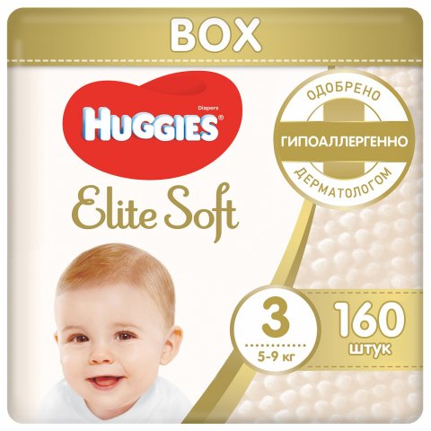 Подгузники Huggies Elite Soft 3 5-9кг 160шт Подгузники Huggies Elite Soft 3 5-9кг 160шт
