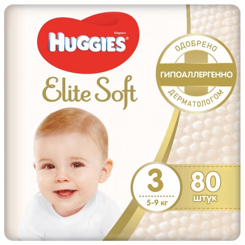 Подгузники Huggies Elite Soft 3 5-9кг 80шт Подгузники Huggies Elite Soft 3 5-9кг 80шт