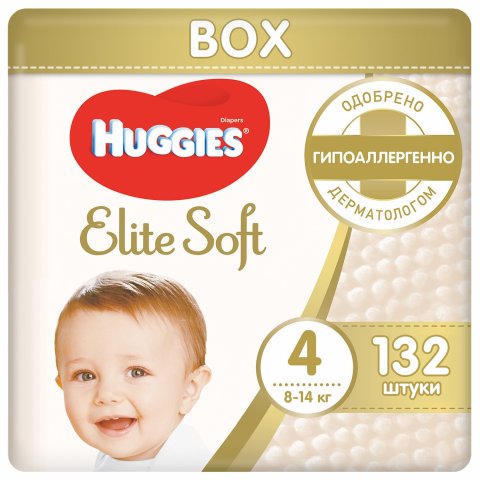 Подгузники Huggies Elite Soft 4 8-14кг 132шт Подгузники Huggies Elite Soft 4 8-14кг 132шт