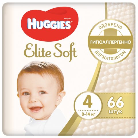 Подгузники Huggies Elite Soft 4 8-14кг 66шт Подгузники Huggies Elite Soft 4 8-14кг 66шт