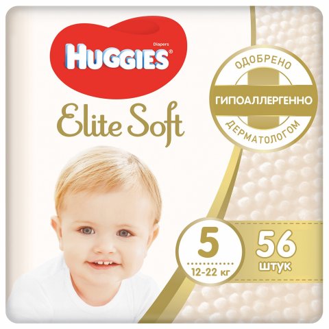 Подгузники Huggies Elite Soft 5 12-22кг 56шт Подгузники Huggies Elite Soft 5 12-22кг 56шт
