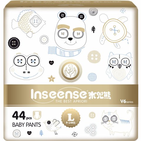 Подгузники INSEENSE V6 трусики L 9-14кг 44шт супертонкие Подгузники INSEENSE V6 трусики L 9-14кг 44шт супертонкие