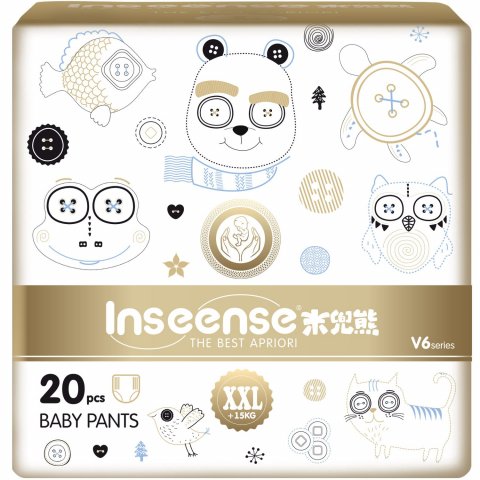Подгузники INSEENSE V6 трусики XXL от 15кг 20шт супертонкие Подгузники INSEENSE V6 трусики XXL от 15кг 20шт супертонкие