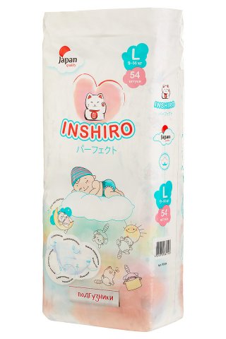 Подгузники INSHIRO размер L (9-14 кг) 54 шт Подгузники INSHIRO размер L (9-14 кг) 54 шт
