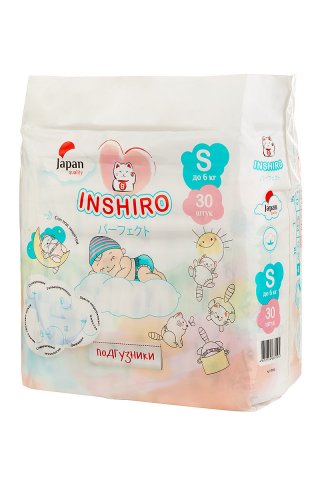 Подгузники INSHIRO размер S (3-6 кг) 30 шт Подгузники INSHIRO размер S (3-6 кг) 30 шт