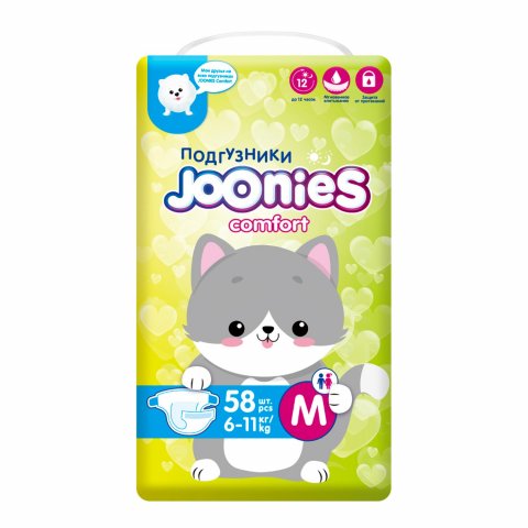 Подгузники Joonies Comfort M 6-11кг 58шт Подгузники Joonies Comfort M 6-11кг 58шт