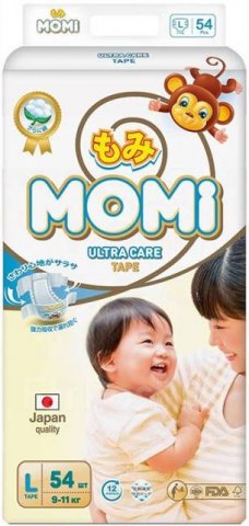 Подгузники MOMI Ultra Care, L (9-14 кг), 54 шт Подгузники MOMI Ultra Care, L (9-14 кг), 54 шт