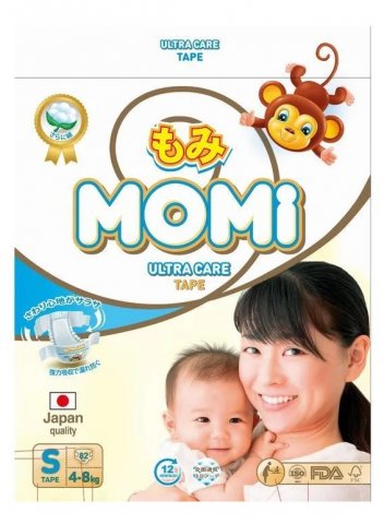 Подгузники MOMI Ultra Care, S (4-8 кг), 82 шт Подгузники MOMI Ultra Care, S (4-8 кг), 82 шт