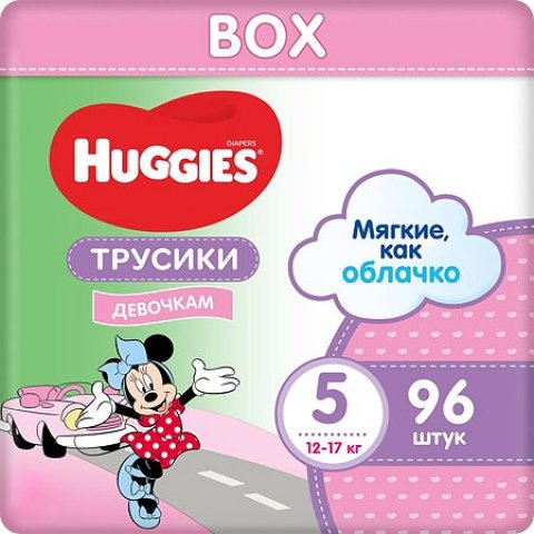 Подгузники-трусики для девочек Huggies 5 12-17кг 96шт Подгузники-трусики для девочек Huggies 5 12-17кг 96шт