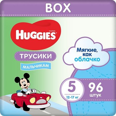 Подгузники-трусики для мальчиков Huggies 5 12-17кг 96шт Подгузники-трусики для мальчиков Huggies 5 12-17кг 96шт