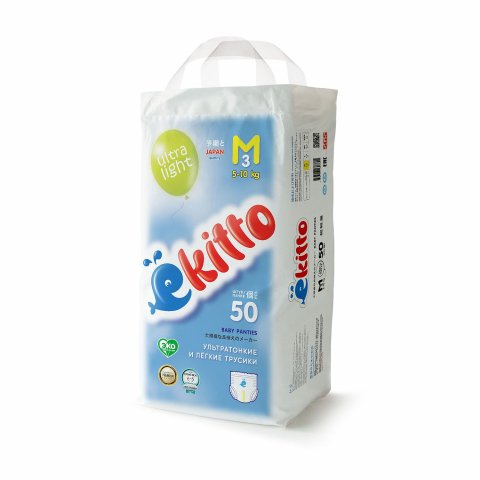 Подгузники-трусики Ekitto 3 размер M от 5-10 кг 50 шт Подгузники-трусики Ekitto 3 размер M от 5-10 кг 50 шт