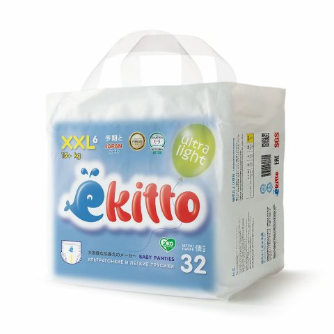 Подгузники-трусики Ekitto 6 размер XXL от 15-25 кг 32 шт Подгузники-трусики Ekitto 6 размер XXL от 15-25 кг 32 шт
