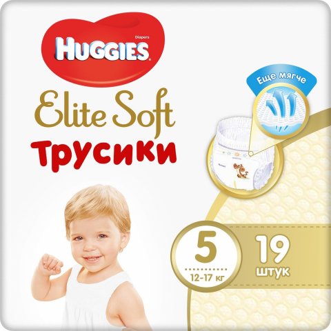Подгузники-трусики Huggies Elite Soft 5 12-17кг 19шт Подгузники-трусики Huggies Elite Soft 5 12-17кг 19шт