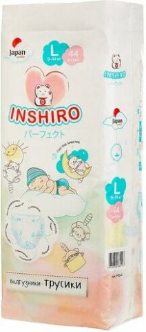 Подгузники-трусики INSHIRO размер L (9-14 кг) 44 шт Подгузники-трусики INSHIRO размер L (9-14 кг) 44 шт