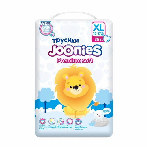Подгузники-трусики Joonies Premium Soft XL 12-17кг 38шт