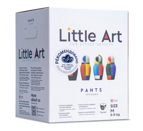 Подгузники-трусики Little Art размер М, 6-9 кг, 36 шт, каждый в Индивидуальной Упаковке Подгузники-трусики Little Art размер М, 6-9 кг, 36 шт, каждый в Индивидуальной Упаковке