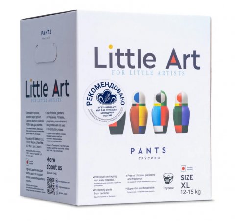 Подгузники-трусики Little Art размер XL, 12-15 кг, 36 шт, каждый в Индивидуальной Упаковке Подгузники-трусики Little Art размер XL, 12-15 кг, 36 шт, каждый в Индивидуальной Упаковке