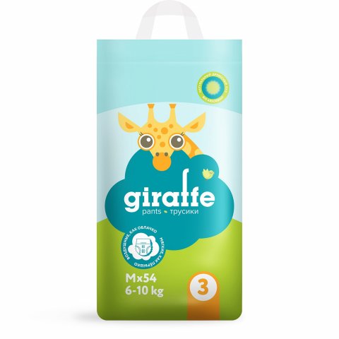 Подгузники-трусики LOVULAR Giraffe M 6-10кг 54шт