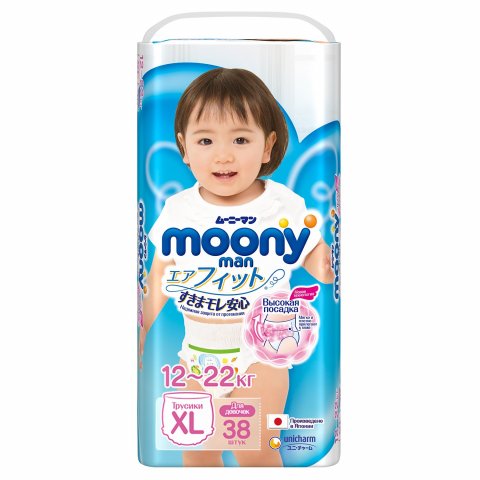 Подгузники-трусики Moony Girl XL 12-22кг 38шт Подгузники-трусики Moony Girl XL 12-22кг 38шт