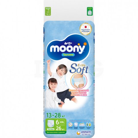 Подгузники-трусики Moony (XXL) 13-28 кг (26 шт.) Подгузники-трусики Moony (XXL) 13-28 кг (26 шт.)