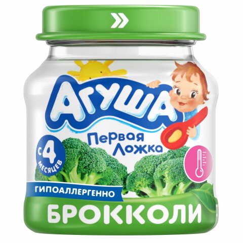 Пюре Агуша брокколи 80г с 4 месяцев Пюре Агуша брокколи 80г с 4 месяцев