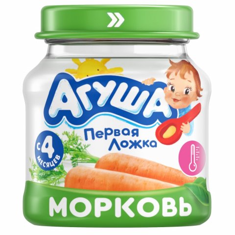 Пюре Агуша морковь 80г с 4 месяцев Пюре Агуша морковь 80г с 4 месяцев