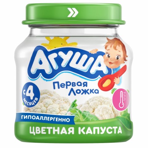 Пюре Агуша цветная капуста 80г с 4 месяцев Пюре Агуша цветная капуста 80г с 4 месяцев