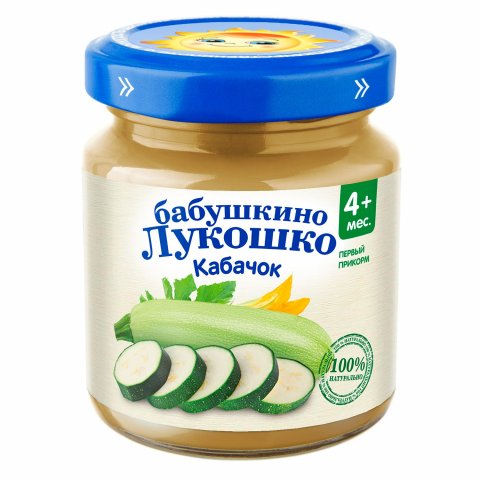 Пюре Бабушкино лукошко кабачок для детей с 4 месяцев 100 г Пюре Бабушкино лукошко кабачок для детей с 4 месяцев 100 г