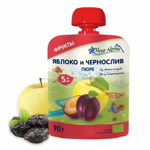 Пюре Fleur Alpine яблоко-чернослив пауч 90г с 5 месяцев Пюре Fleur Alpine яблоко-чернослив пауч 90г с 5 месяцев