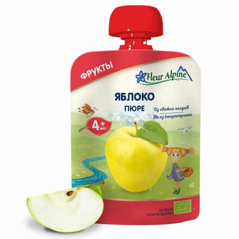 Пюре Fleur Alpine яблоко пауч 90г с 4 месяцев Пюре Fleur Alpine яблоко пауч 90г с 4 месяцев