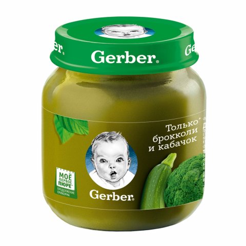 Пюре Gerber брокколи-кабачок 130г с 5 месяцев Пюре Gerber брокколи-кабачок 130г с 5 месяцев