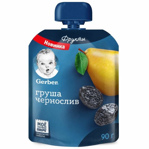 Пюре Gerber груша-чернослив 90г с 5 месяцев Пюре Gerber груша-чернослив 90г с 5 месяцев
