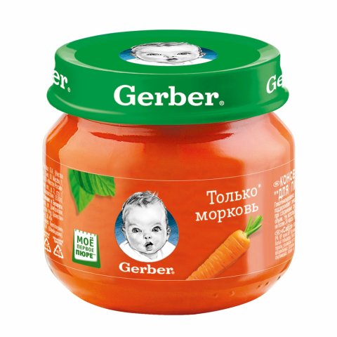 Пюре Gerber морковь 80г с 4 месяцев Пюре Gerber морковь 80г с 4 месяцев