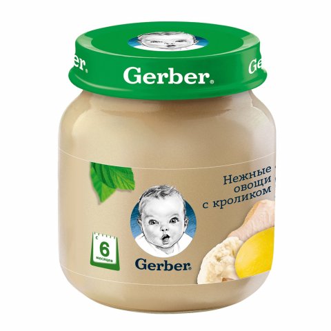 Пюре Gerber нежные овощи-кролик 130г с 6 месяцев Пюре Gerber нежные овощи-кролик 130г с 6 месяцев