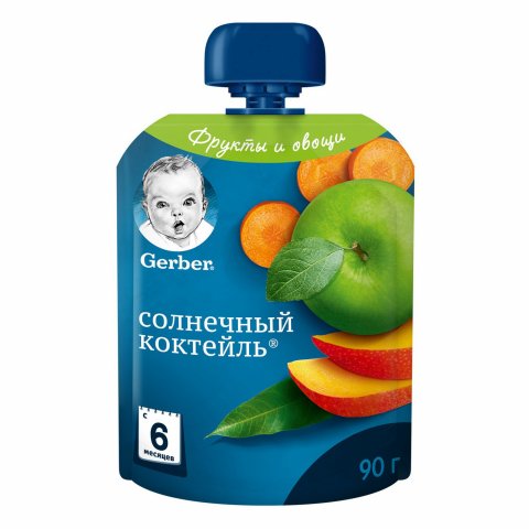 Пюре Gerber солнечный коктейль 90г с 6 месяцев Пюре Gerber солнечный коктейль 90г с 6 месяцев