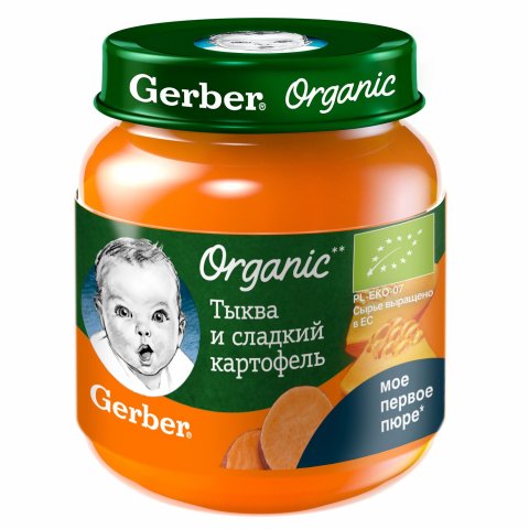 Пюре Gerber тыква и сладкий картофель 125г с 5 месяцев Пюре Gerber тыква и сладкий картофель 125г с 5 месяцев