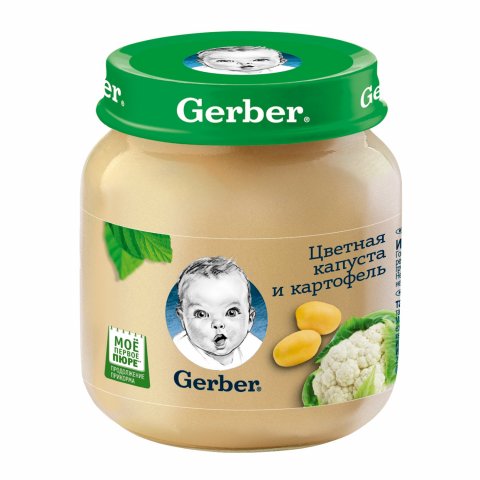 Пюре Gerber цвет капуста-картофель 130г с 5 месяцев Пюре Gerber цвет капуста-картофель 130г с 5 месяцев