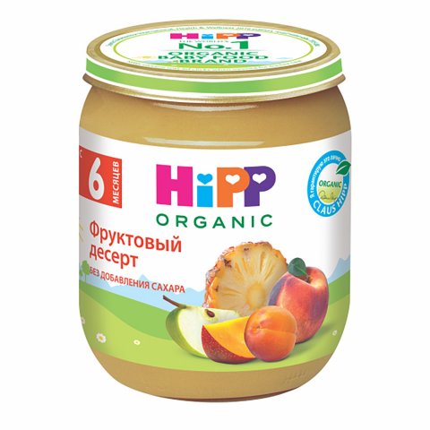 Пюре Hipp фруктовый десерт 125г с 6 месяцев Пюре Hipp фруктовый десерт 125г с 6 месяцев