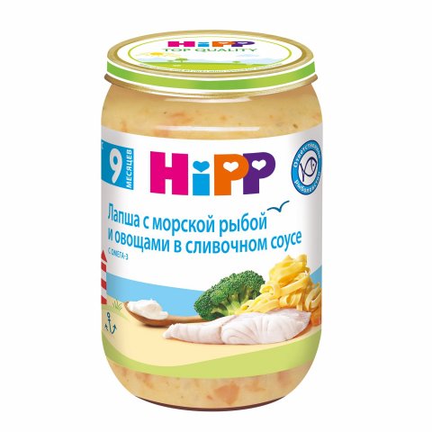 Пюре Hipp лапша-рыба-сливки-брокколи 190 г с 9 месяцев