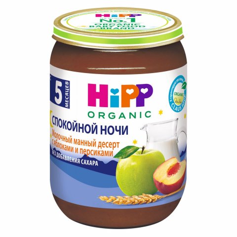 Пюре Hipp Спокойной ночи яблоко-персик 190г с 5 месяцев Пюре Hipp Спокойной ночи яблоко-персик 190г с 5 месяцев