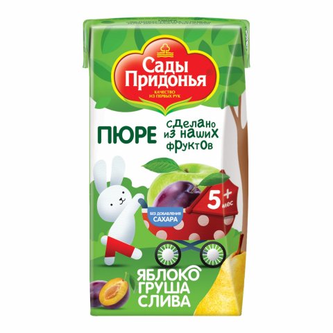 Пюре Сады Придонья яблоко-груша-слива 125г с 5месяцев Пюре Сады Придонья яблоко-груша-слива 125г с 5месяцев