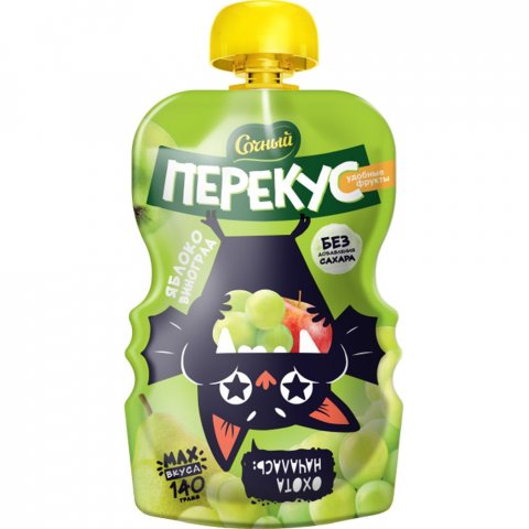 Пюре Сочный Перекус Яблоко-Груша-Виноград 140г Пюре Сочный Перекус Яблоко-Груша-Виноград 140г
