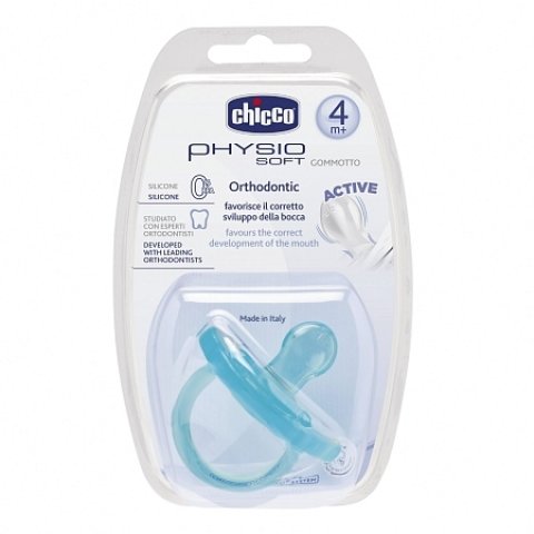 Пустышка силиконовая Chicco 4м+ Blue Пустышка силиконовая Chicco 4м+ Blue
